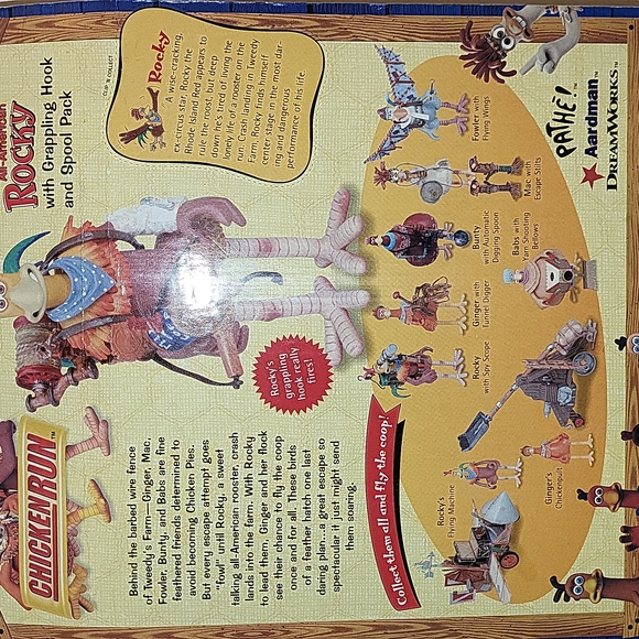 New in Box Chicken Run All American Rocky w/ Grappling Hook and Spool Pack - Picture 4 of 7